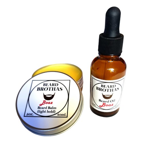 Beard Brothas Boaz Scent Beard Oil and Balm Set - Condition and Style Your Beard with All-Natural Ingredients