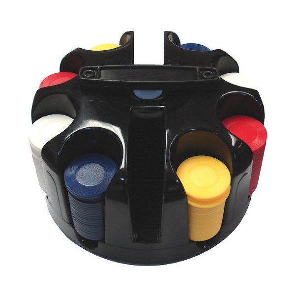 200 Chip Rotating Carousel w/Handle & Poker Chips