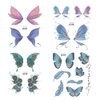 Tattoo Sticker 12PCS Butterfly Tattoo Stickers Glitter Butterfly Wings Flowers Moon Temporary Tattoo Stickers Wrist Neck Face Fake Tattoo Stickers