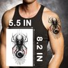 6-Pack Halloween Temporary Tattoo Stickers – 5.5 x 8.2 Inch – Skull, Spider, Owl, and Ghost Designs for Adults and Kids