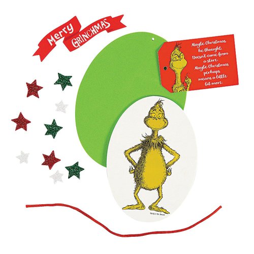 Fun Express Dr. Seuss The Grinch Ornament Craft Kit - Makes 12