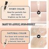 2PCS Full Coverage Concealer Foundation Set,Moisturizing BB Cream,Long Lasting Hydrating Lightweight CC Cream with Makeup Brush,Oil Control Face Moisturizer SPF 50 PA++++ Sunscreen（A）