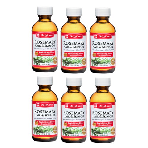Rosemary Essential Oil for Skin and Hair - Rosemary Oil Blend Moisturizer with Castor, Avocado and Olive Oil - Topical Use Only 2 FL. OZ. (59 mL) (6 Bottles)