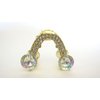 Generic Small shiny gold metal triangle arc hair claw clip with crystals (Primary color: Clear), 1 Count (Pack of 1)