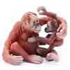 Gemini&Genius 2Pcs Orangutan Toys for Kids, Animal Toys Gorilla Family Toy Figurines, Jungle Animal Action Figures with Moveable Hand, Room Decorations, Cup Cake Toppers for Kids Gifts