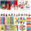 122PCS Christmas Party Favors Christma Coloring Books and Eight Color Crayons Funny Keychains Paper Glasses Stickers For Kids