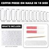 AddFavor 240pcs Coffin Press on Nails Long White Full Cover Fake Nails Matte Ballerina False Nail Tips for Women and Girls, White Nails