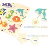 Wooden Peg Puzzle, Sea Creature Chunky Baby Puzzles, Colorful Wood Shape Puzzle Peg Board, Animal Knob Puzzle for Educational Toddlers 18 Months and Up, 11 Pieces