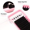 VEYES INC Easy Fan Volume Lash Extensions 03 05 07 J/B/L/C/CC/D/DD Curl 8-25mm Mixed & Single Length Tray, Matte Black Self Fanning Eyelashes, Professional Supplies for Lash Techs (0.05 D 14mm)