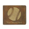 LaserGram Faux Leather Bi-Fold Wallet, Baseball Ball, Personalized Engraving Included (Rustic)