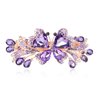 Sankuwen Luxury Butterfly Hair Barrettes Crystal Hair Clip Sparkly Metal Snap Hair Clip for Women Girls（Style-A,Purple）