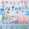 50Pcs Dog Party Favor Bags Dog Themed Birthday Party Supplies Pink Waterproof Goodies Bags with Handles Thickened Pet Paws Plastic Candy Gift Bags for Kids Birthday Party Decoration and Classrooms