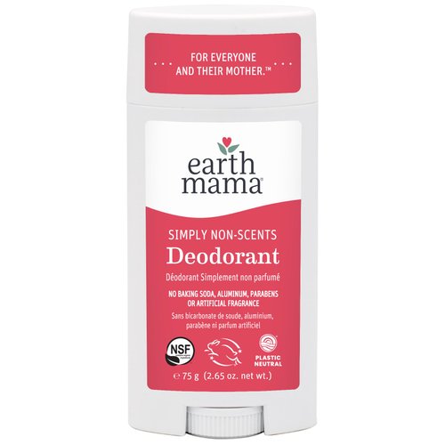 Earth Mama Simply Non-Scents Deodorant | Fragrance-free + Safe for Sensitive Skin, Pregnancy and Breastfeeding, Contains Organic Calendula and Coconut Oil, No Baking Soda or Aluminum, 2.65-Ounce