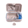 Orthdent Denture Box Case Bath Container and Brush with Mirror False Teeth Storage Box for Travel Daily Denture Care