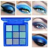 YHGIJ Blue Eyeshadow Palette - 9 Matte and Shimmer Shades in Cool Tones - Waterproof and Blendable for Stunning Smoky Eye Looks Light Blue Eyeshadow Blue Face Makeup