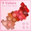 Ofanyia Cream Blush Stick, Unique Roating Design Multi-Use Blush Stick for Lip and Cheek Tint, Lightweight Easy to Blend Natural Cream Blusher, Velvet Matte Texture Blush Face Stick (01#)
