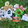 PLIGREAT 10 Pcs Miniature Park Bench Set, Miniature Garden Ornaments, Mini Park Street Seats Bench Chairs Kit for Miniature Garden Cute Mini Playhouse Dollhouse Decor Fairy Garden Decorations