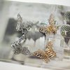 4PCS Vintage Butterfly Hair Clips for Hair, Metal Gold Rhinestone Butterfly Hair Clips, Mini Hair Clips Sparkly Diamond Claw Clips Alloy Fancy Thick Hair Barrette Clamp for Women Girls