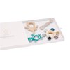 Baby Silicone Teething Ring Teether Gift Set for Boys and Girls Over 3 Months Soothes Gums Fits Small Hands Ergonomic Design Set of 4 Toys Ideal Gift Box BPA Free
