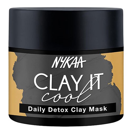 Nykaa Naturals Clay It Cool Clay Mask - Charcoal for Cleansing and Brightening - Works Double Time to Draw Out Dirt and Impurities - Suitable for All Skin Types - Daily Detox - 3.5 oz