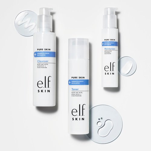 e.l.f. SKIN Pure Skin Cleanser, Non-Foaming Gentle Daily Face Wash For Sensitive Skin, Removes Impurities Without Irritation, Vegan & Cruelty-Free
