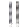 Pacifier Clip Leash Soothie Holder Unisex Plaid Button for boy （2 Pack）