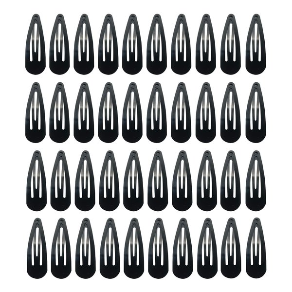 40 Pieces 2 Inch Black Frosting Metal Snap Hair Clips Metal Hair Barrettes with Anti-Slip Design，Non-Slip Barrettes Hair Accessories for Girls, Women, Kids Teens or Toddlers