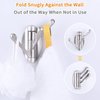 Angle Simple Folding Towel Hook Brushed Nickel, Metal 3 Arms Swivel Hook, Flexible Robe Coat Hook, Space Saving Wall Hook for Bathroom RV