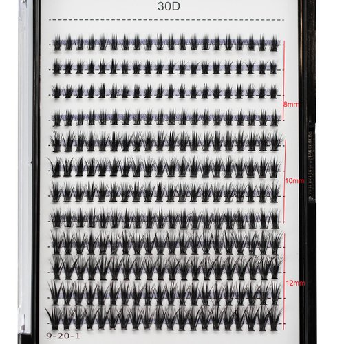 Bodermincer 240pcs 8-10-12mm Mixed/10-12-14mm Mixed/12-14-16mm Mixed Grafting 30D Natural Eyelash Extensions Mink Black Fake False Eyelashes C Curl (12-14-16mm Mixed)