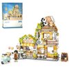 MEIEST Mini City Shop Street View Building Blocks Model Set,Simulation Animals Architecture Collection Particle Construction Building Bricks Toy,Home Decoration (Bear Coffee Shop)
