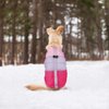 Idepet Pet Dog Cat Coat with Leash Anchor Color Patchwork Padded Puppy Vest Jacket Teddy Chihuahua Costumes Pug Cloth XS S M L (Small, Rose Red)