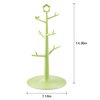 World Backyard Plastic 6 Mugs Holder Tree Cups Hanging Stand Green with Bird & House Sign, Coffee Tea Cup Rack Counter Bar Accessory