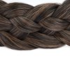 BOBIYA Wide Chunky Plaited Braided Headband Hair Band Synthetic Braid Hairpieces with Teeth Piano Two Tone Colors Accessories (5-Carbon Brown)