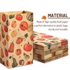 Whaline 48Pcs Thanksgiving Fall Flat Treat Bags Kraft Paper Bags Pumpkins Maple Leaves Sunflowers Nuts Patterned Grocery Bag Small Goodie Bag Candy Gift Bags for Party Favor Supply