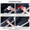SINGARO Car Door Threshold Protection, 4PCS Door Edge Step Dust Shield Cover, Door Width 23.6x1.96inch Car/SUV Universal Rubber Scratch Resistant Exterior Accessories (Black)