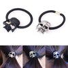 URTERYSER Skull Hair Tie Goth Hair Tie Skull Scrunchies Punk Hair Scrunchies Halloween Ponytail Holder Skull Elastic Bands Skull Scrunc