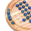 Ajuny Handcrafted Wooden Solitaire Board Game, Classic Round Design with 33 Marbles, 9x9 Inch – Strategic Mind Game for All Ages