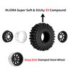 INJORA 1.0 Beadlock Wheel Tires Set -3.78mm Offset Wheel Rims for 1/18 1/24 RC Crawler Car Axial AX24 SCX24 FMS FCX24 TRX4M,Black(W1004-T1014)