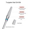 ASWEINA 3 pcs/Pack Nail Bits for Acrylice Nail, 3/32" Tungsten Carbide Tapered Drill Bits for Nails Professional Fast Removing Acrylic Hard Gels Nail Efile Bit For Electric Machine (L4)