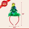 JOYIN 2 PCS Lighted Christmas Headbands with LED lights in Springy Santa Hat Christmas Tree Designs for Christmas and Holiday Parties (ONE SIZE FIT ALL)