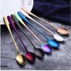 Long-handled ice tea spoon, cocktail stir spoons, stainless steel coffee spoons, ice cream scoop Set of 8