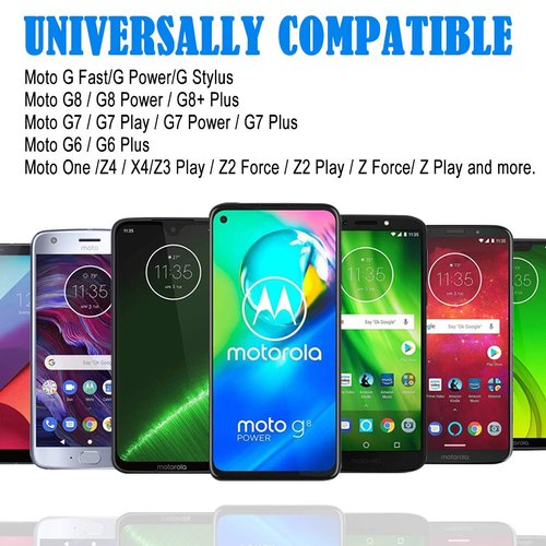 VOTY 10FT Long USB-C Charger Cable for Motorola Moto G Fast/G Power/G Stylus,Moto G8 G7,G7 Play,G7 Plus,G7 Power G6,G6 Plus X4 Z3 Z2 Play Z Droid Force,Braided USB Type C Charge Charging Cord