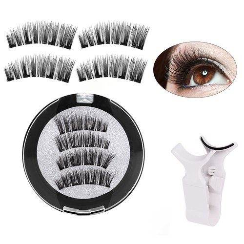 Vsiozian Magnetic Eyelashes Magnetic Eyelashes with Applicator Reusable Natural Magnetic Lashes Suitable Woman Eyelash Decoration （1 Pack)