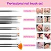 22 Pcs Nail Art Brushes Set, 1 Pcs Resin Nail Art Palette, 15 Pcs Nail Art Brushes, 5 Pcs Nail Art Dotting Pens, A Spatula, Nail Design Tools for Nail Art Home Salon