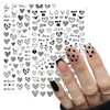 8Sheets/Set Valentine's Day Nail Stickers, 3D Shiny Love Heart Nail Decals Hearts Nail Sticker Valentines Day Nail Art Sticker Self-Adhesive Black Heart Stickers for Girl Nails DIY Nail Supplies Decor