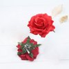 Halloween Rose Hair Clips Brooch Flower Red Rose Barrettes Brooch Pins Rose Hair Clip Breastpin Women Fashion Party Decoration Cosplay Costume Headpiece Cute Handmade Hair Accessories 5 Pack Rose