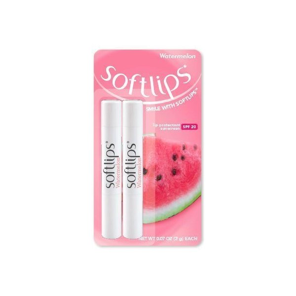 Softlips Watermelon Lip Protectant/Sunscreen 0.07 oz (2-Pack) (Pack of 4)