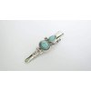 Generic Turquoise blue stone and silver metal alligator hair clip for fine thin hair