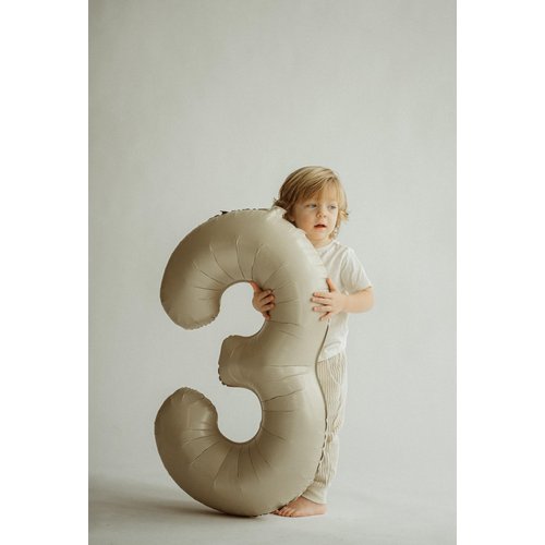 Cream White 3 Balloon, Cream Number Balloons 40 Inch, 3rd Birthday Decorations for Kids Girls Boys, Men Women Ivory Party Supplies for Party Decorations, Number 3 Balloon