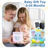 Holaxander Baby Elephant Musical Stuffed Animals Toy with Light-Up Music & Crinkle Sound Paper,Infant Bilingual Early Learning Education Toys,Tummy Time Toys for 0-3-6-12+ Months Boy Girl, Blue